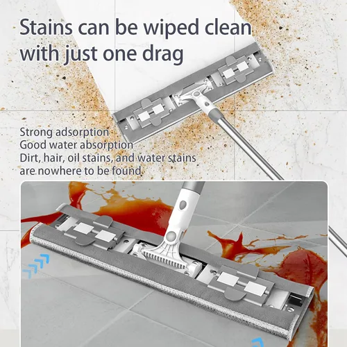Miniatura 8 de Mopa plana de microfibra para limpieza de suelos, base de aluminio de 15.7 pulgadas (15.7 in), mango de aluminio de 4 secciones de 52 pulgadas, uso