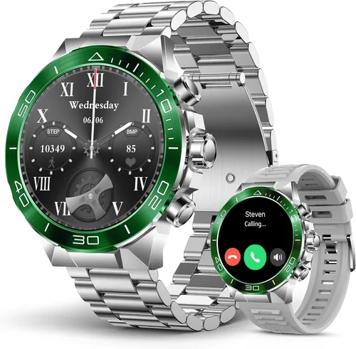 SOUYIE Reloj inteligente militar resistente para hombres, AMOLED 1.43 pulgadas, pantalla HD de 1.43 pulgadas, respuesta de llamadas Bluetooth,