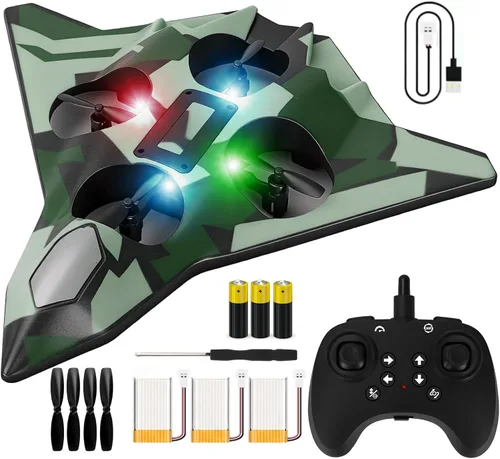 Miniatura 11 de Aviones de control remoto de espuma para niños y adultos Jet de combate RC con luz, juguete de caza de 360°, rollo de acrobacias, juguete de avión