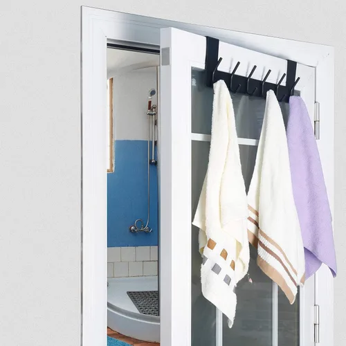 Miniatura 9 de WEBI Ganchos para Puerta Colgadores de Puerta: Toallero Sobre la Puerta con 6 Ganchos para Colgar, Colgador de Toallas Perchero de Puerta Colgador