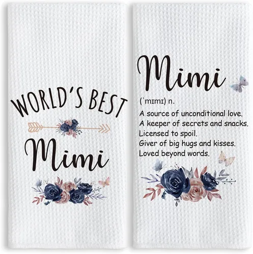 Miniatura 17 de TNUW Best Grandma - Toallas de cocina de 16 x 24 pulgadas, la mejor flor de Abuela del mundo, suave y absorbente, toalla de cocina, toallas de mano