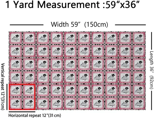 Miniatura 2 de The Yard - Sombrero de vaquera rosa decorativo impermeable para exteriores, tela impresa por The Yard Piel de vaca rosa y blanca, tela de tapicería