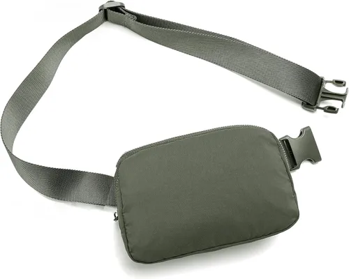 Miniatura 7 de Riñonera Bolsa de Cintura Bolso Cruzado Bolsa de Cadera para Correr Senderismo Viajes Entrenamiento Correa Ajustable para Mujeres, Gris oscuro