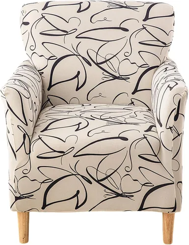 Miniatura 38 de CRFATOP - Funda elástica para sillón de mediados de siglo moderno de 1 pieza, fundas de silla de acento de jacquard con brazos, fundas de silla