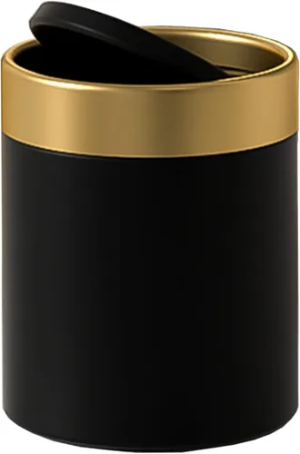 Miniatura 2 de Mini bote de basura con tapa, pequeño cubo de basura de metal, mini cubos de basura para encimera para escritorio, automóvil, oficina, cocina, cubo