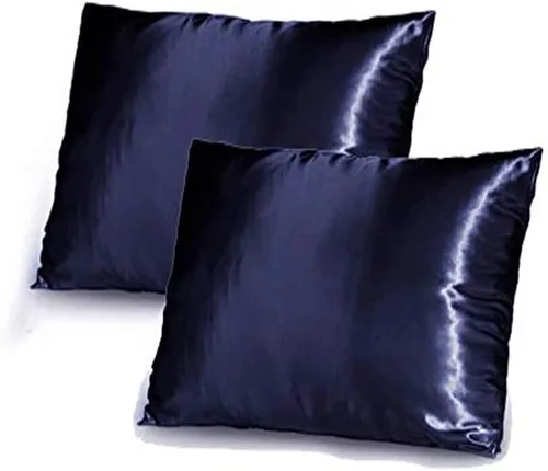 Miniatura 2 de TAOSON Paquete de 2 fundas de almohada de satén suave y sedoso, funda de almohada para sofá con cierre de cremallera oculto, solo funda de 24 x 24