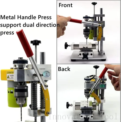 Miniatura 7 de Mini prensa de taladro de precisión CNC máquina de fresado de mesa portátil de sobremesa 795 motor B10 Chuck Metal madera bricolaje herramienta