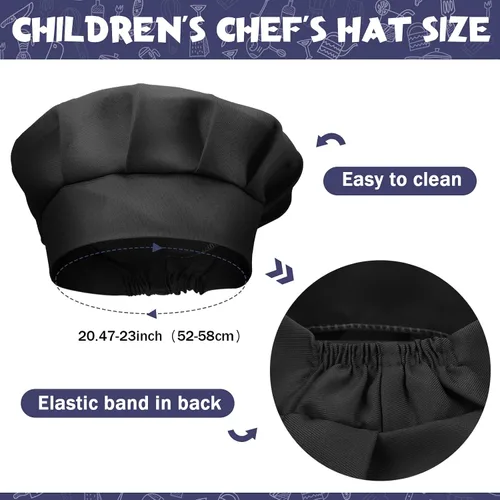 Miniatura 4 de Juego de 40 piezas de delantal de chef para niños y niñas, delantales de chef a granel para cocinar, pintura, delantal con babero para niños de 7 a