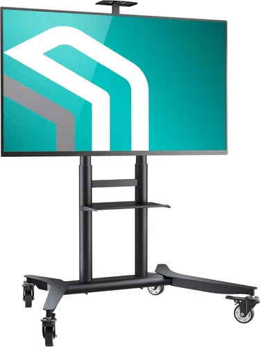 ONKRON Soporte de TV móvil con ruedas para pantalla de 55 a 90 pulgadas, carga máxima de 198 libras, soporte portátil de TV de altura ajustable,