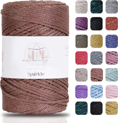 Miniatura 72 de Makromecity, 2 carretes de cordón de macramé de poliéster de 2 mm x 250 yardas (750 pies) de 2 mm de cordón de polipropileno para macramé, ideal