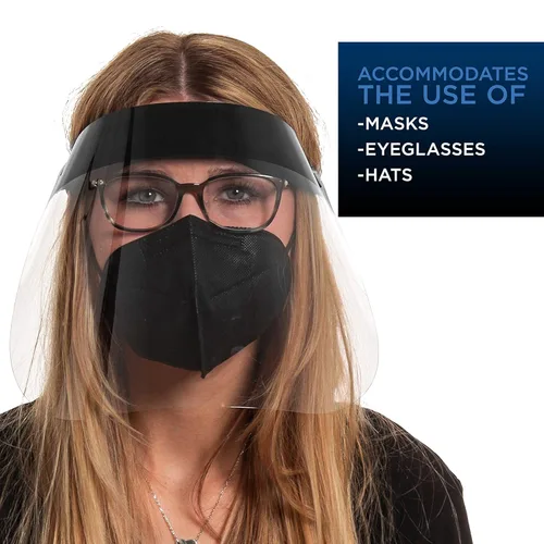 Miniatura 5 de Salon World - Protectores faciales completos con marcos de gafas (paquete de 10), ultra transparentes para proteger los ojos, la nariz, la boca