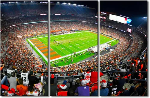 Miniatura 67 de 3 piezas de arte de pared deportivo del equipo de fútbol de los Vikings de Estados Unidos, pinturas de estadios deportivos Minnesota, Estados