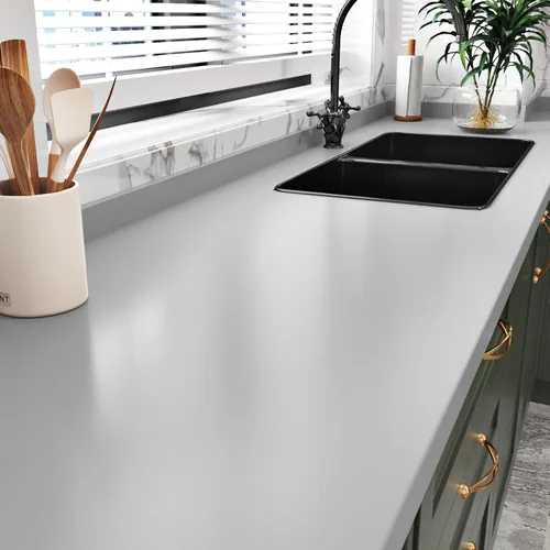 Papel tapiz gris para despegar y pegar para dormitorio, 15.8 x 118 pulgadas, papel adhesivo autoadhesivo gris sólido para armarios, paredes, papel