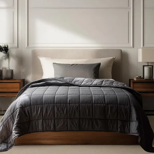 Miniatura 12 de HomeSmart - Manta con peso tamaño King de 20 libras, suave, gruesa, pesada, se adapta a camas estándar y California King, color negro