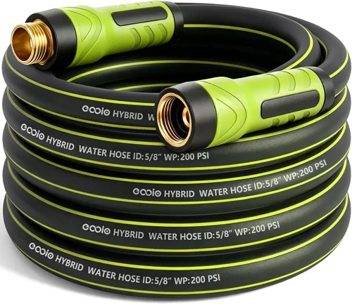 Miniatura 10 de Manguera de jardín de 3 x 5/8 pulgadas, manguera de agua resistente, flexible y duradera, resistente a las torceduras, ligera, manguera híbrida a