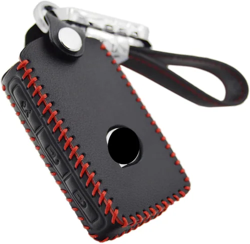 Funda protectora de cuero real para llavero sin llave para Volvo XC40 XC60 XC90 S60 S90 V60 V90 2019-2026 Negro