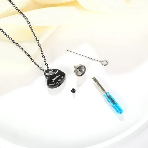 Miniatura 5 de Colgante conmemorativo impermeable para cenizas Joyería de urna de cremación con kit de relleno gratuito y caja de terciopelo, collar de recuerdo