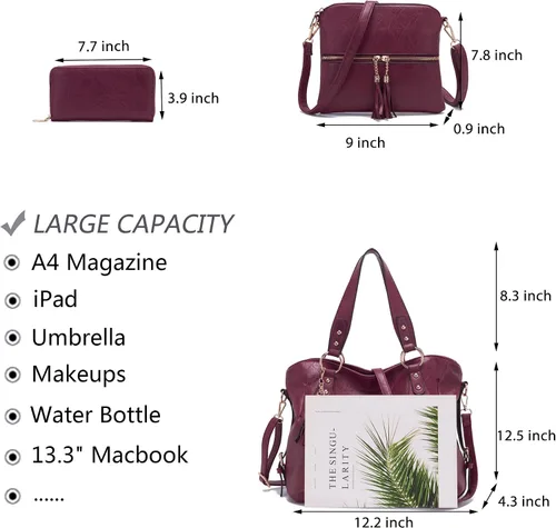 Miniatura 4 de Juego de carteras y carteras para mujer, bolso grande con cartera, 3