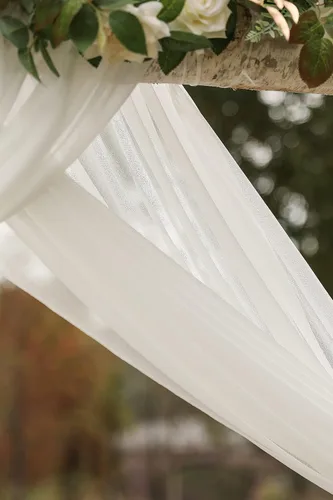 Miniatura 8 de YYHUAWU Arco de boda drapeado tela de gasa de 20 pies, cortinas de tela de gasa rubor, cortinas de cenador, ceremonia de boda, recepción, decoración