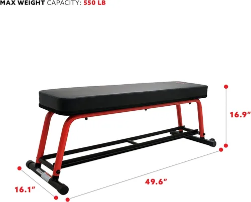 Miniatura 4 de Sunny Health & Fitness Banco de Pesos para Entrenamientos de Alta Intensidad, Ejercicio, Entrenamiento de Fuerza, Levantamiento y Gimnasios en Casa
