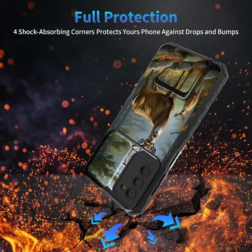 Miniatura 877 de Funda para Samsung Galaxy S22 Ultra 5G, Galaxy S22 Ultra con cubierta de cámara deslizante, funda resistente de doble capa con función atril Black