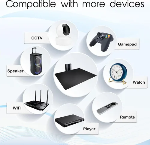 Miniatura 4 de FEBTECH Estante de pared flotante de metal, soporte resistente para proyectores, reproductores de DVD, consolas de juegos y accesorios de TV