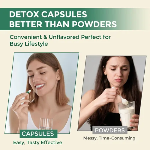 Miniatura 8 de 1000 MG Cápsulas de desintoxicación y limpieza, fórmula vegetal 26 en 1 para desintoxicación, suplemento de desintoxicación para mujeres y hombres