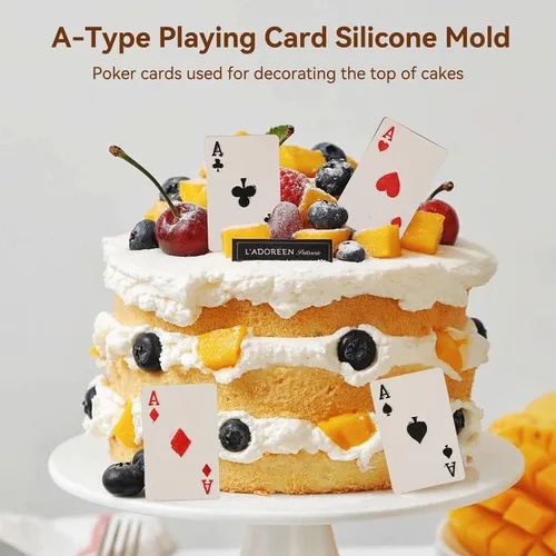 Miniatura 6 de Moldes de silicona para tarjetas de póquer, molde de silicona para hornear, moldes de silicona para alimentos, utensilios para hornear para pastel