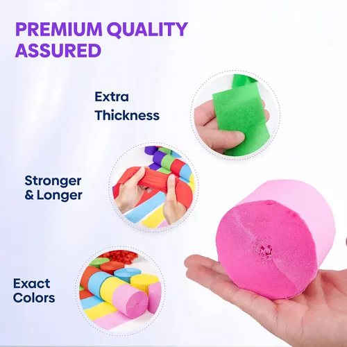 Miniatura 4 de 12 rollos de serpentinas de arcoíris únicos, paquete de 12 rollos de papel crepé arcoíris únicos de 984 pies para decoraciones de fiestas, Multicolor
