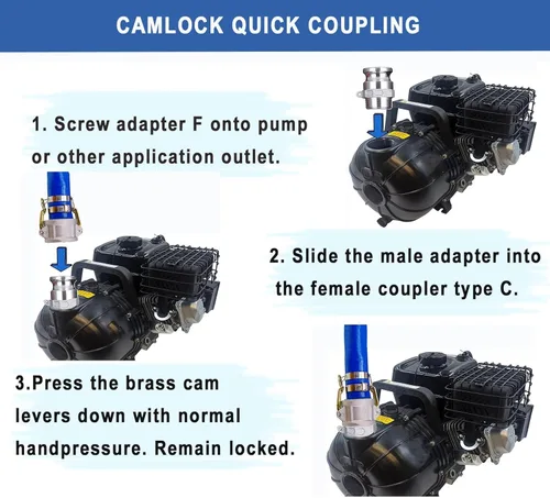 Miniatura 4 de Accesorios de bloqueo de leva global de aluminio Tipo F Cam & Groove Hose Fittings, acoplamiento Camlock de 1.5 pulgadas, enchufe de 1.5 pulgadas x