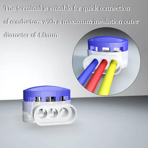 Miniatura 2 de 3 conectores de alambre,Conector de cable sellado resistente a la humedad para cable de cobre sólido,IDC 314-Box - Conectores de coleta