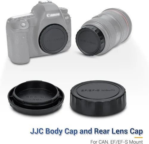 Miniatura 2 de JJC Paquete de 2 cubiertas de tapa de cuerpo y tapa de lente trasera para Canon EOS Rebel T6 T7 T5 T4i T5i T6i T6s T7i T8i SL1 SL2 SL3 60D 70D 77D