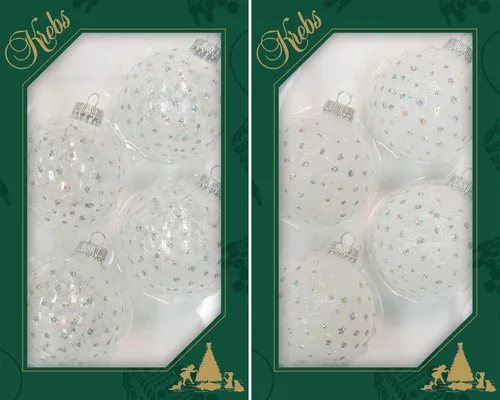 Miniatura 37 de Adornos de árbol de Navidad de vidrio - 67 mm/2.625" [4 piezas] Bolas decoradas de Adornos navideños sin costuras para colgar de Christmas by Krebs