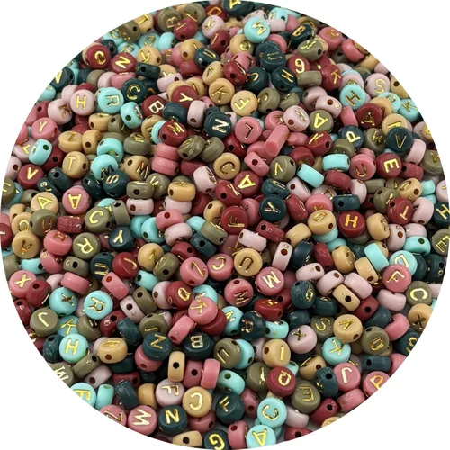 Miniatura 16 de 1000 cuentas redondas de acrílico del alfabeto para la fabricación de joyas y manualidades (cuentas blancas de letras coloridas)
