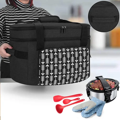 Miniatura 2 de Yarwo Bolsa de viaje para olla de cocción lenta mejorada 2026 con tabla inferior compatible con Crock-Pot y Hamilton Beach de 6, 7, 8 cuartos