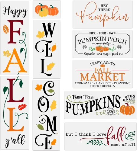 Plantillas de otoño para pintar en madera Plantilla de calabaza reutilizable Plantillas de dibujo de Acción de Gracias Letrero grande de