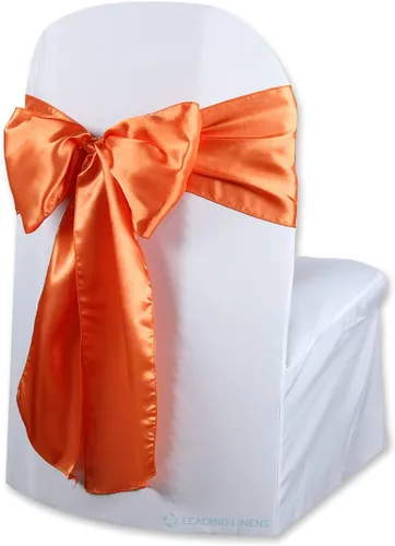 Miniatura 9 de Funda de satén para silla con lazo – Elegantes fajas para bodas, banquetes, recepciones, eventos especiales, restaurantes y fiestas – 28 opciones