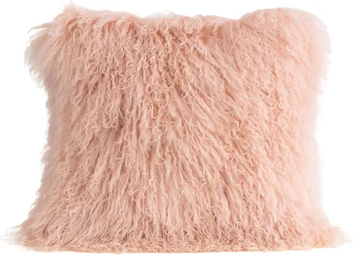 Miniatura 12 de MOOX Fundas de Almohada de Piel de Cordero Mongol Lumbar Throw Funda de Almohada de Piel de Oveja Lana Auténtica Piel Tibetana Acento Sala de Estar