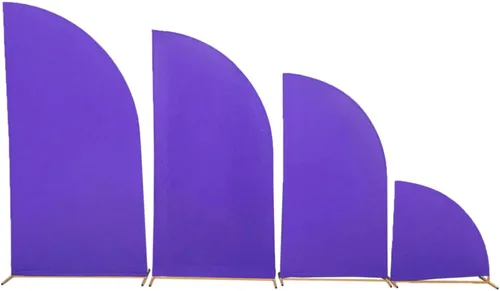 Miniatura 21 de Efavormart - Juego de 4 fundas de elastano beige para arco de media luna, fundas de telón de fondo Chiara de 2.5 pies a 7 pies para escenarios