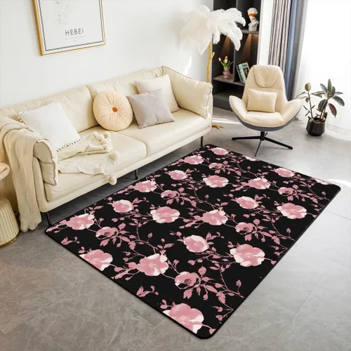 Miniatura 23 de jejeloiu Groovy Flower Area Rug 3x5 Retro Floral Boho Living Room Rugs for Bedroom 70S Hippie Groovy Flowers Bohemian Decor Carpet Psychedelic Beige
