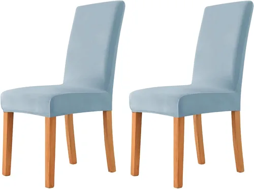 Miniatura 64 de Velvet Chair Covers Beige Gray, Stretch Dining Room Chair Covers 2 Pack, Super Fit Dining Chairs Slipcovers Spandex Washable Kitchen Parson Chair