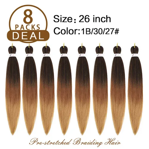Miniatura 2 de Extensiones de pelo para trenzar, para fácil trenzado profesional, no causa comezón , fibra sintética tejida, trenzas de textura Yaki, extensiones