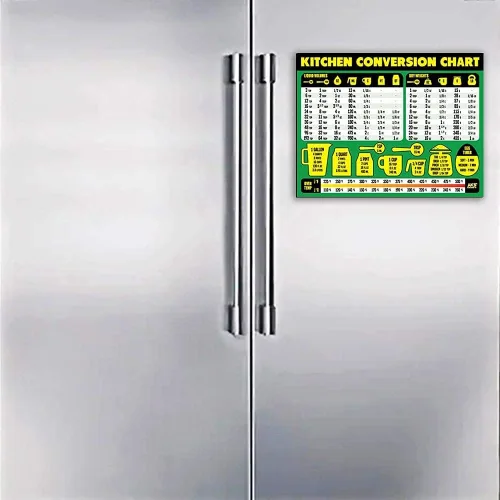 Miniatura 2 de Guía de símbolos de lavandería y tabla de conversión de cocina, paquete combinado de imanes – Extra grande fácil de leer 11 x 8.5 pulgadas, hojas