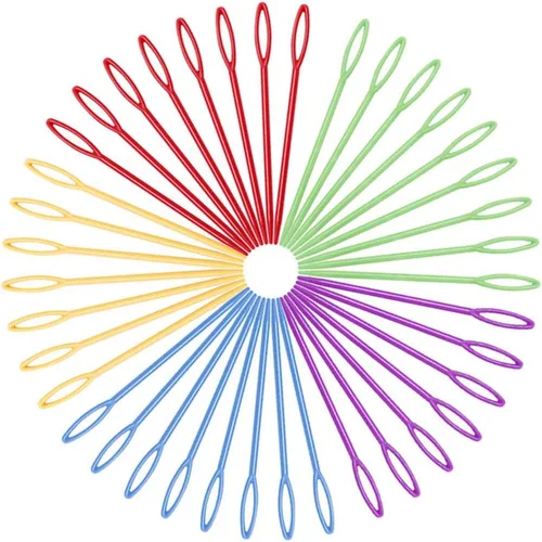 AYRXG 200 agujas de plástico de ojo grande, agujas de tejer de 3.5 pulgadas para hilo, aprendizaje, cordones de seguridad para niños y costura