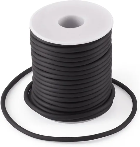 Miniatura 72 de FASHEWELRY 3 rollos de cables de goma huecos para tejer, cable de peluquero de 0.079 pulgadas (0.079 in), cables de silicona para tejer puntada