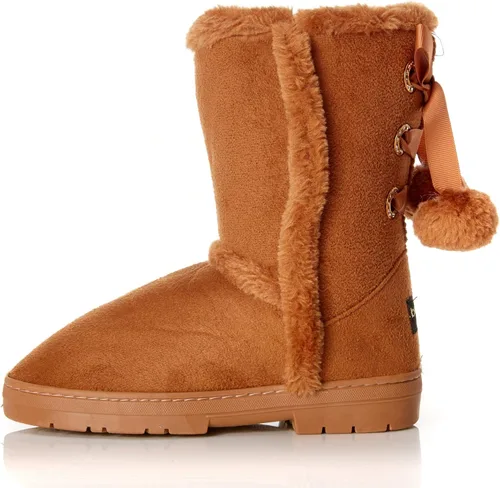 Miniatura 4 de bebe Girls Fur Trim Winter Boots with Back Lace Pom-Poms (ToddlerLittle GirlBig Girl)