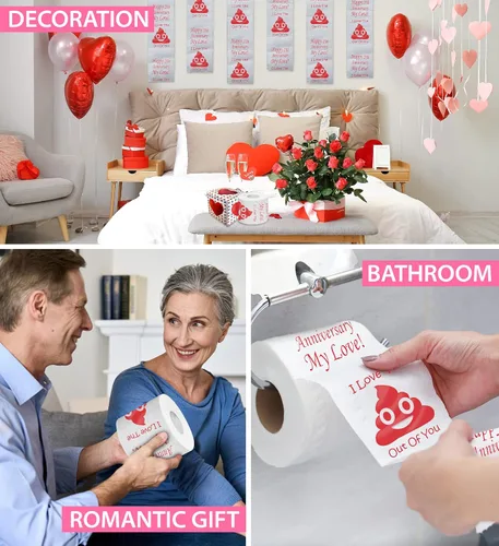 Miniatura 5 de Impreso TP Happy 25th Anniversary My Love - Regalo de papel higiénico divertido para marido, esposa, novio, novia, broma linda broma de broma
