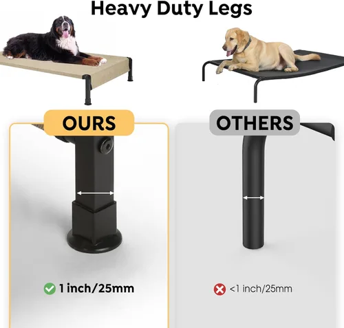 Miniatura 3 de Veehoo CWC2433 - Cama fresca para perros para exteriores, cama elevada para mascotas con malla Teslin lavable y transpirable, pies de silicona