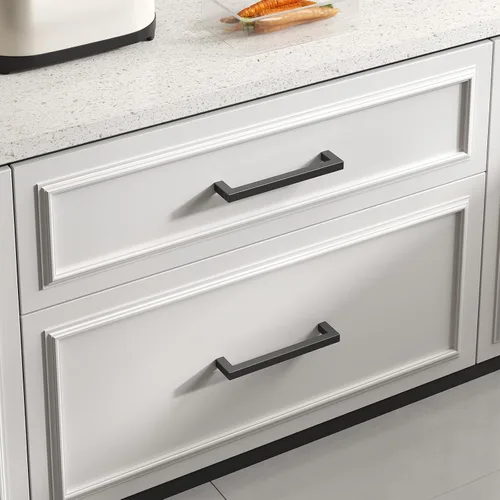 Miniatura 3 de Goldenwarm 1 paquete de manija cuadrada negra para cajones de gabinete de barra, de acero inoxidable, herrajes modernos para gabinetes de cocina