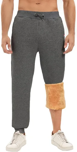 Miniatura 2 de HEEKPEK Pantalones de invierno de forro polar para hombre, pantalones deportivos con forro de sherpa para correr, para clima frío, cálidos